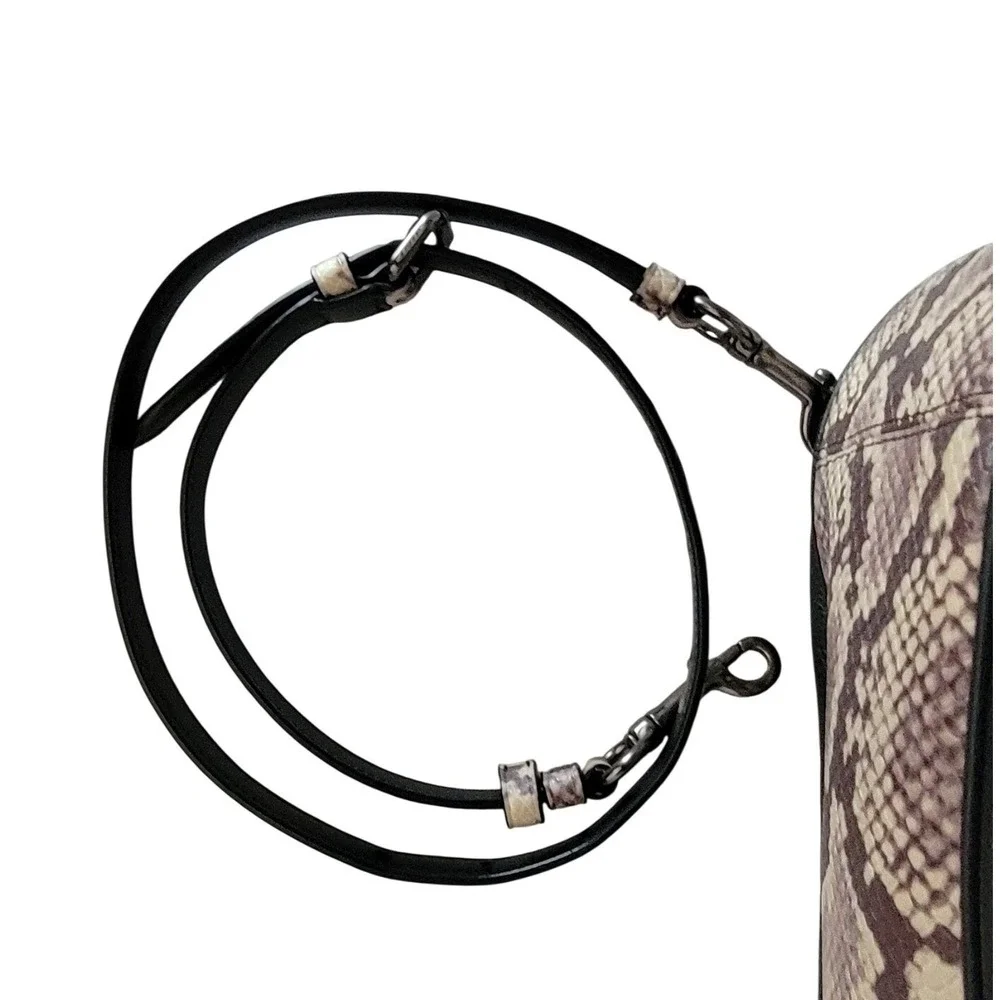 Coach Edie 31 Black Pebbled Leather‎ Snakeskin Python Hobo Bag F57503